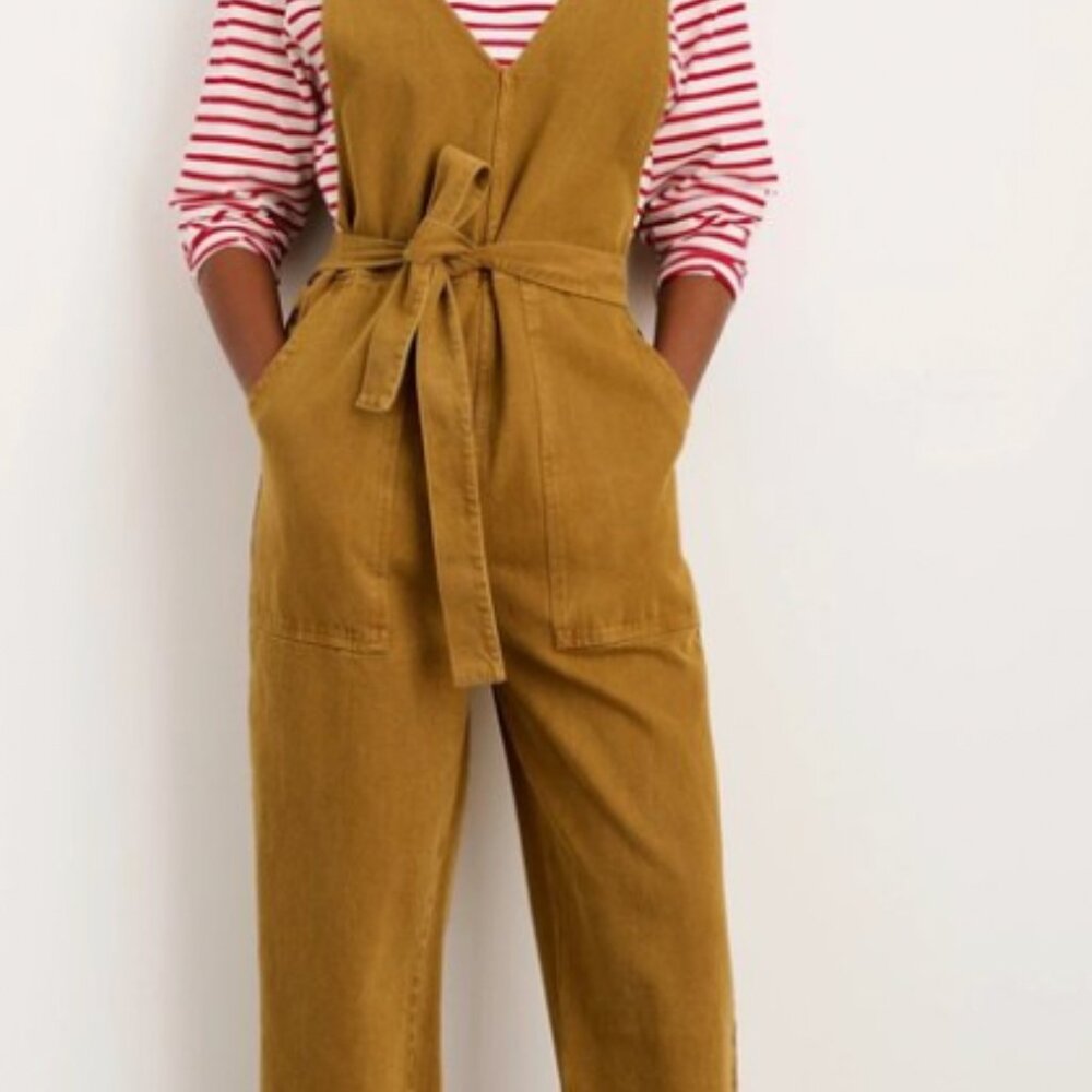 Alex Mill Womens Ollie Overall Recycled Denim Golden Khaki Small